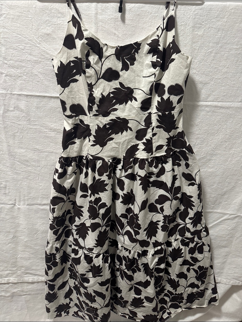 Studio One White Midi Dress with Black Floral Motif